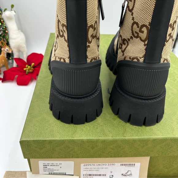 Men’s Gucci maxi logo GG combat boots size 9, made in Italy - Picture 6 of 8